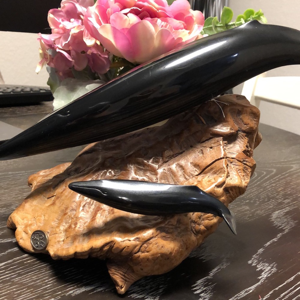 John Perry Whale Bore wood Statue